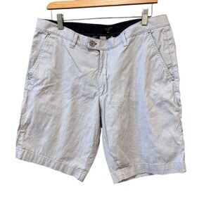 Ted Baker London Chino Shorts Mens 36R Beige 9"inseam Zip Pockets Preppy Outdoor